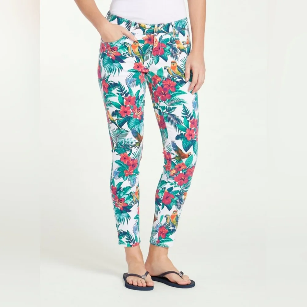 Tommy Bahama Jungle Floral Skinny Jeans Size 0 - Picture 10 of 11